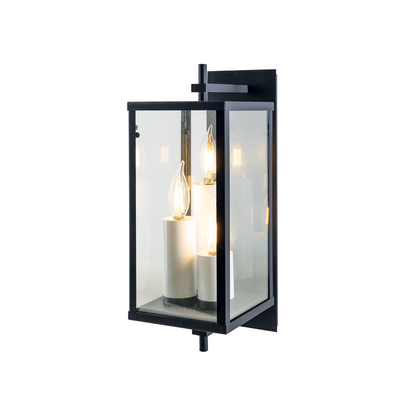 Back Bay 16.75'' High 3-Light Outdoor Sconce - Matte Black, Black