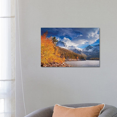 Fall Aspens Under Sierra Peaks From South Lake, John Muir Wilderness, Sierra Nevada Mountains, CA by Russ Bishop - Wrapped Canvas Print