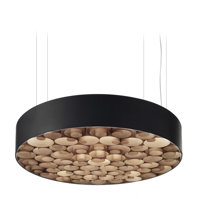 Spiro LED Chandelier, 5.9" H x 29.5" W x 29.5" D, Black, Sea Blue
