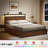 Modern Full Bed with 4 Drawers and Open Storage Headboard, Adjustable LED Light and Charging Station, No Box Spring Needed-1910308963-1910308962