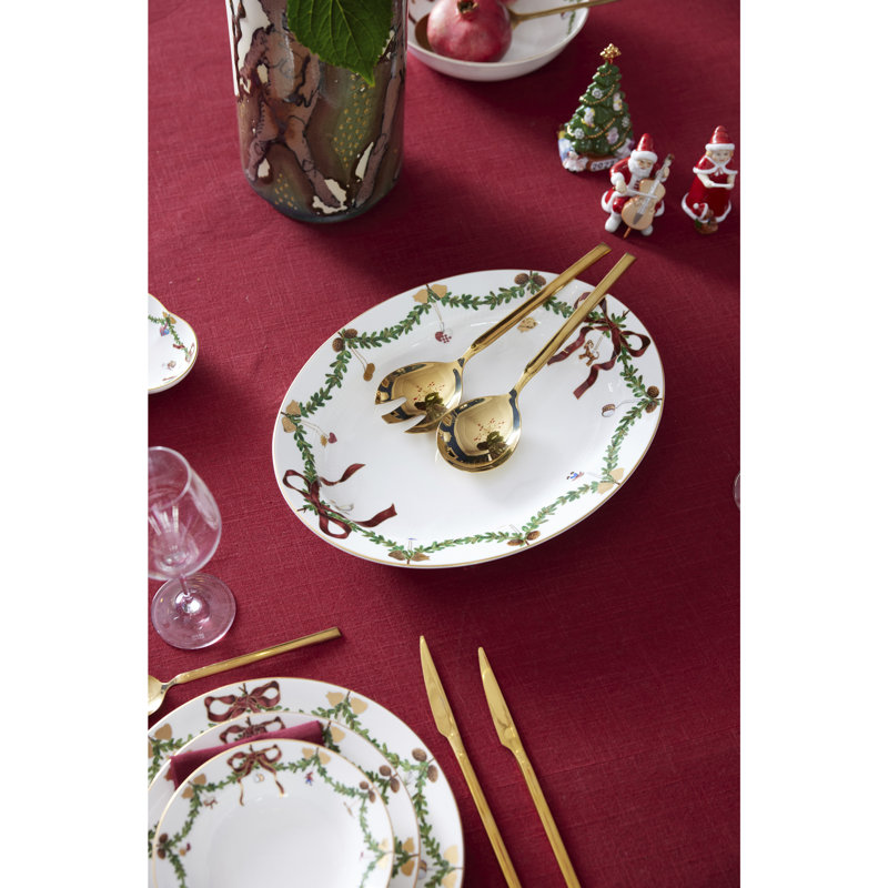 Royal Copenhagen Star Fluted Christmas Oval Platter