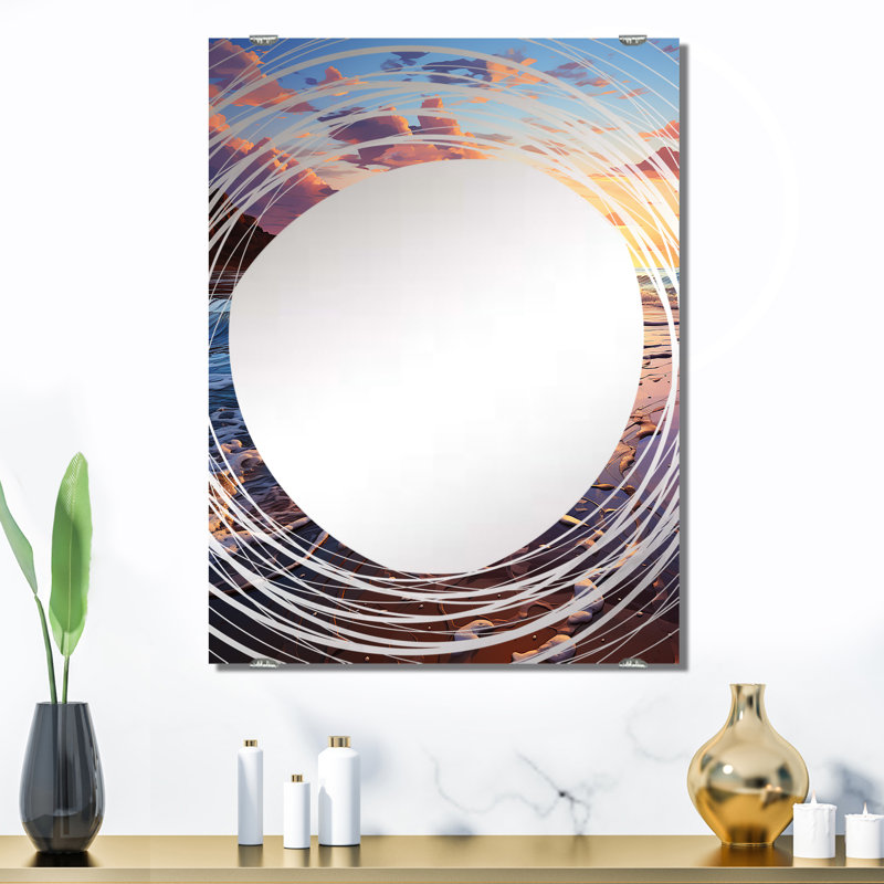 Reuter - Miroir de plage décoratif mural MIR139684, 32 po x 24 po