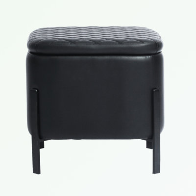 Upholstered Polyurethane Storage Ottoman