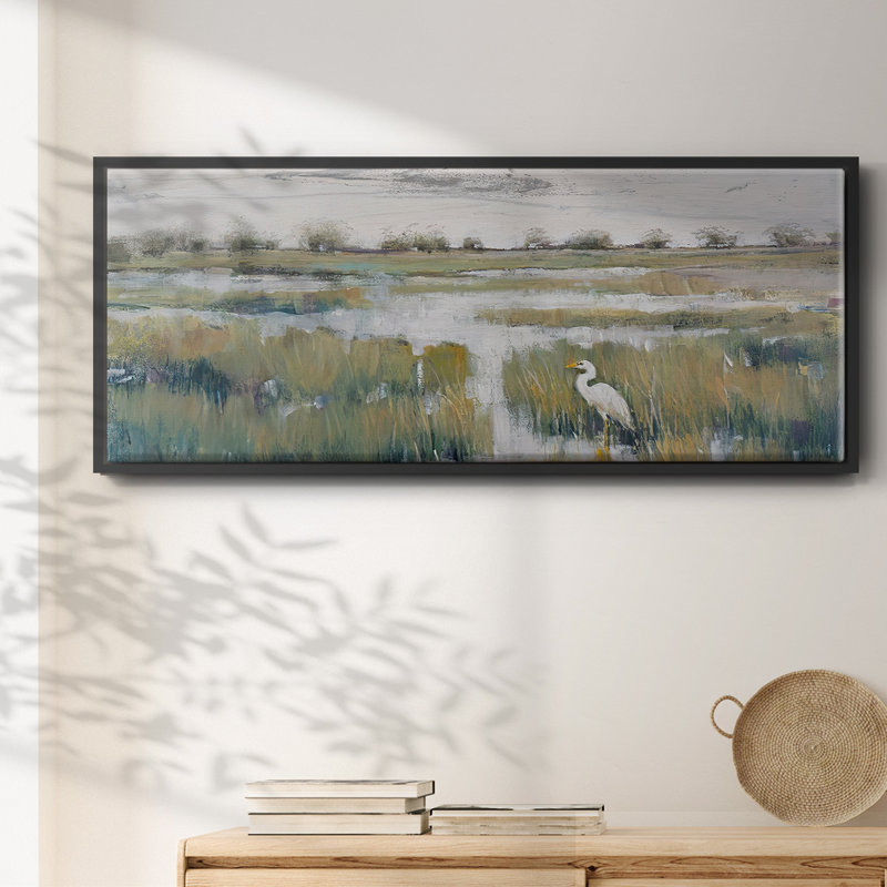 Marshland View VI - Framed Canvas, 20" H x 50" W