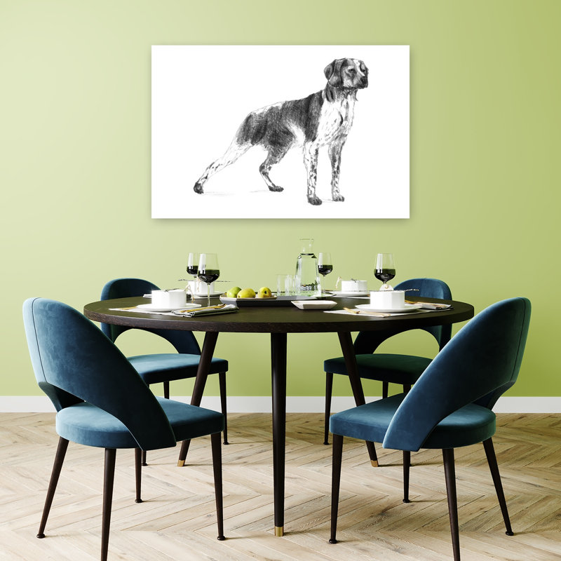 Portrait d'un chien de chasse classique, élégant et réaliste, impression d'art mural, H 32 po x l 48 po