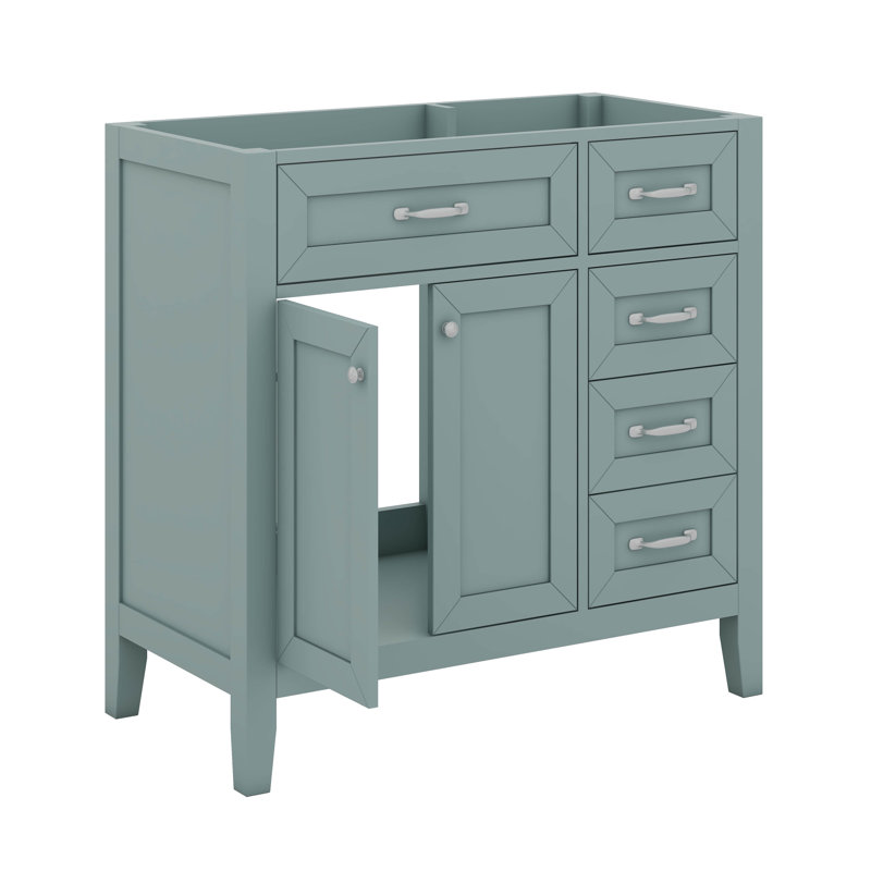 Meuble-lavabo 36 po sans lavabo moderne avec portes d'armoire, Vert