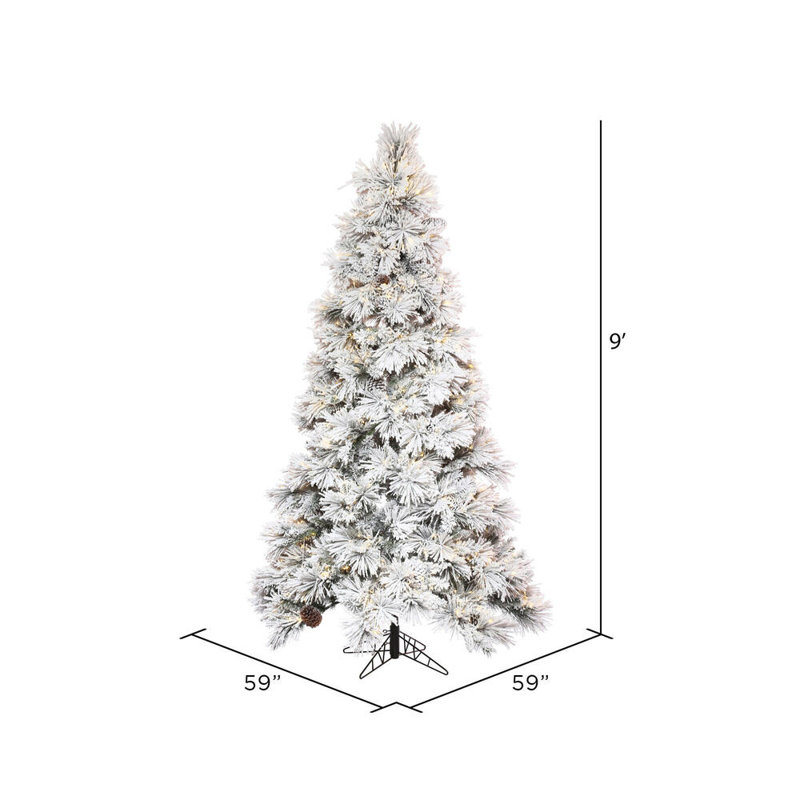 9' H Lighted Artificial Pine Christmas Tree