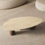 Table basse Laylla Modern de 54 po, plateau de table en pierre frittée blanche, 3 pieds en acier inoxydable, forme libre-1410041346