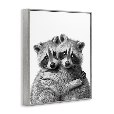 Two Hugging Raccoons Framed Giclee Art by Annalisa Latella