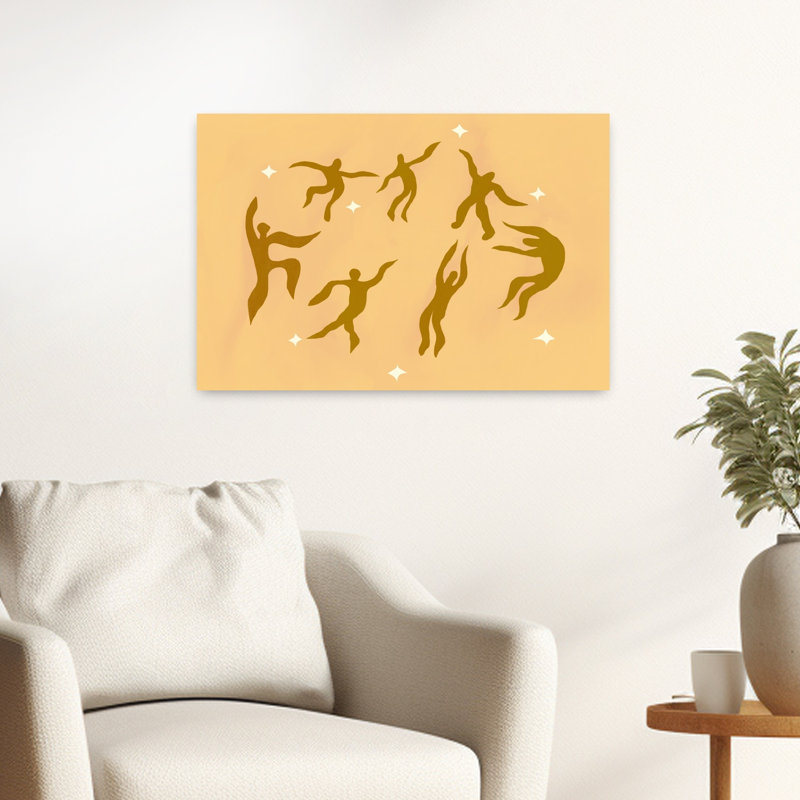 «Dancing Golden chiffres Abstract Modern Contemporary Landscape Nature», reproduction d'art murale, H 16 po x l 24 po