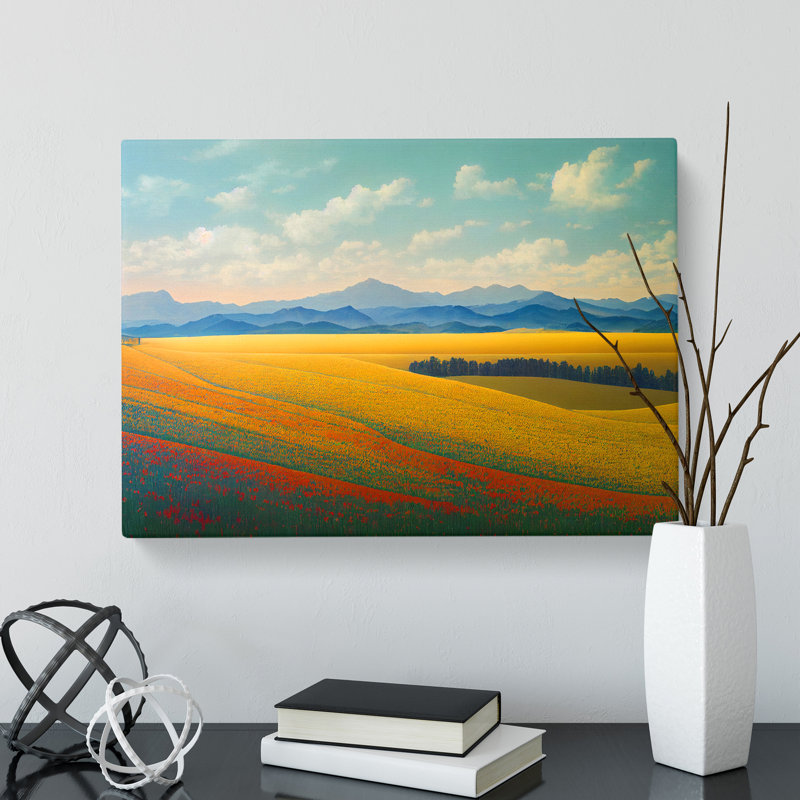 Beguiling Spring Meadow Landscape - Wrapped Canvas, 35cm H x 50cm W x 3cm D