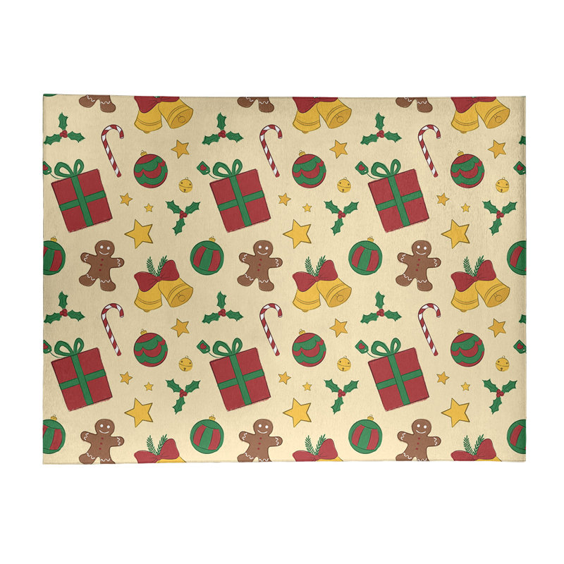 Tapis jaune/rouge/vert fait main, Rectangle 9 pi x 12 pi