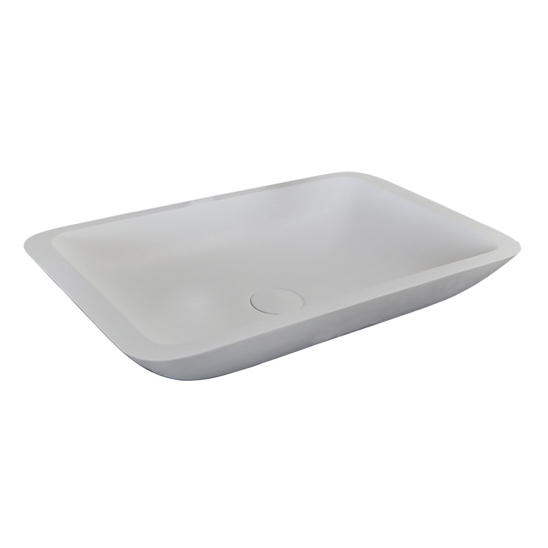 Barclay Mariano 14'' Resin Rectangular Bathroom Sink, White Matte