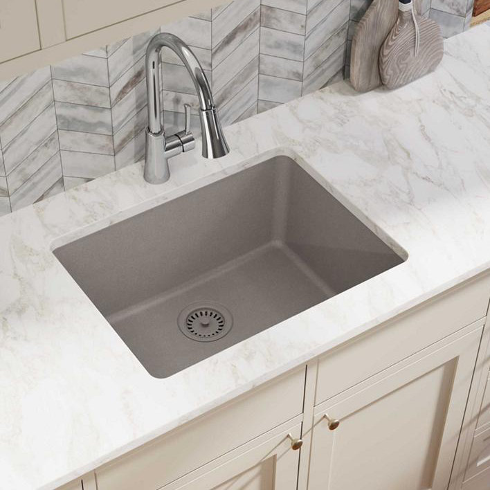Évier de cuisine encastré en quartz classique 24-5/8 po x 18-1/2 po x 9-1/2 po, Grèges