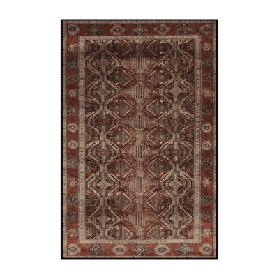 Machine Washable Persian Brown Area Rug