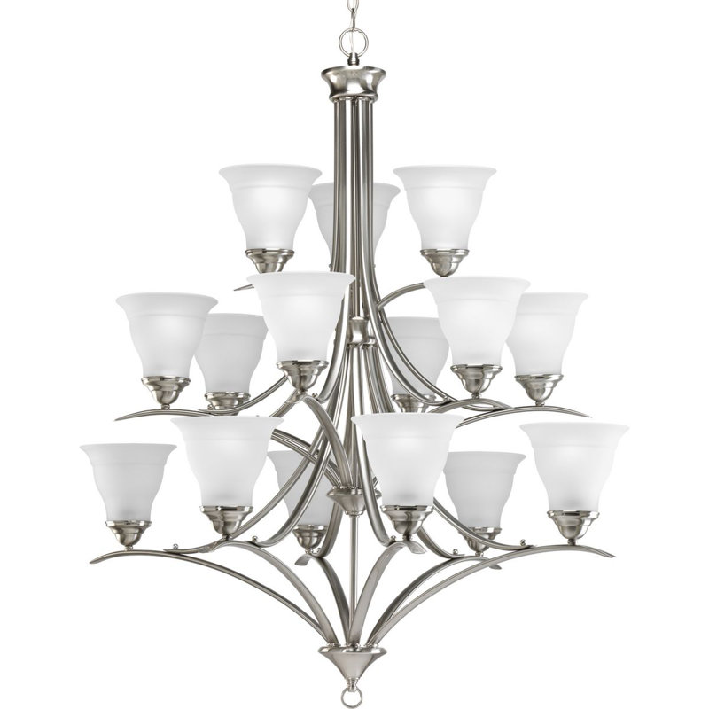 Lustre 15 lumières à abat-jour Wanette