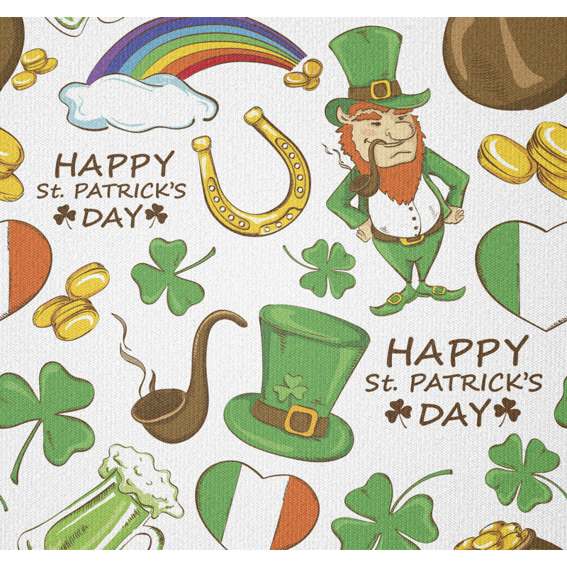 Cozy Beer Leprechaun Flag Hearts Rainbow Shamrock Multi-Purpose Fabric
