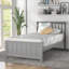 Lit plateforme en bois simple, gris