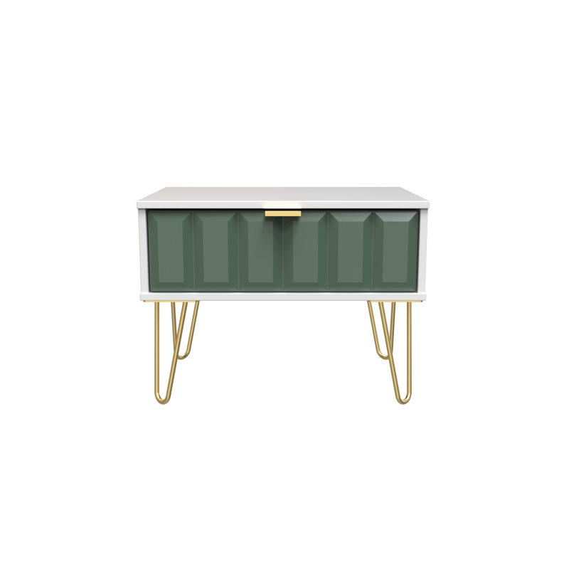 Allem 58cm W Manufactured Wood Bedside Table, Labrador Green/White