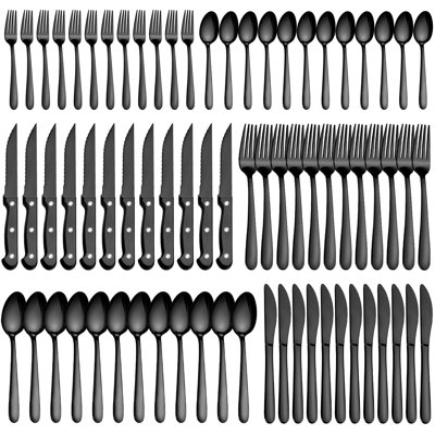 72-Piece Stainless Steel Flatware Set For 12 - Includes Steak Knives, Mirror Polished Cutlery Set, Wedding, Thanksgiving & Formal Dining