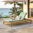 Acacia Wood Chaise Lounge With 1.57-Inch Leaf Coconut 2-Fold Cushion Set, 4-Position Adjustable With Flat Side Surface-888139946