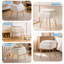 Tabouret de coiffeuse moderne avec dossier - Grand repose-pieds carré avec rangement caché - Revêtement en molleton doux et doux - Capacité de 280 lb - Parfait pour la chambre à coucher ou le salon - Blanc, grand, molleton doux