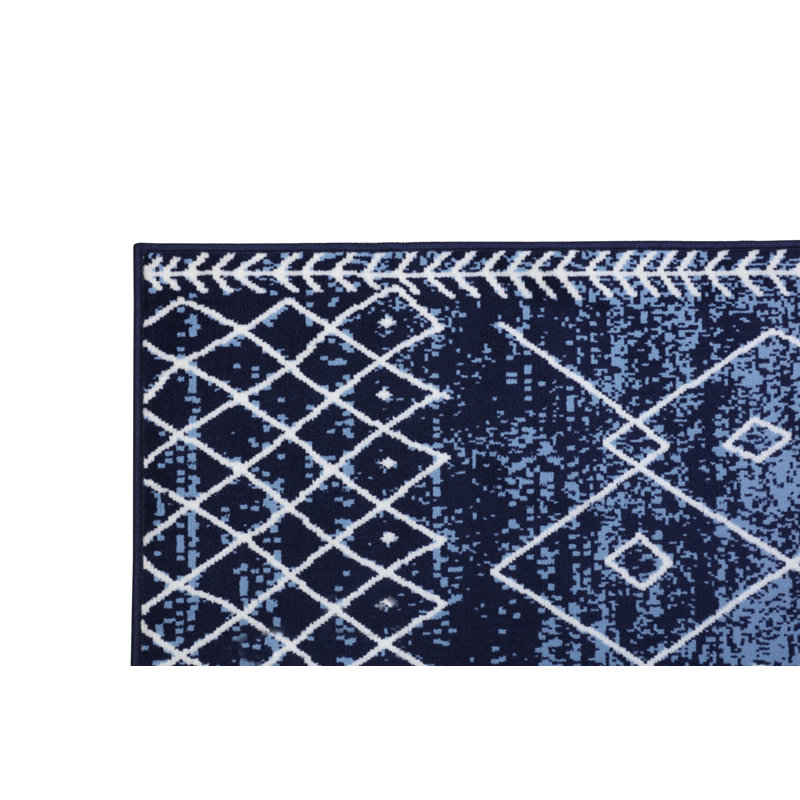 Tapis bleu / bleu marine Bavorov, Rectangle de 5 pi x 8 pi