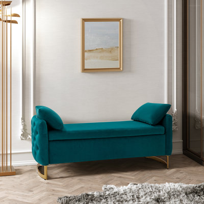 Ageet Modern Velvet Flip Top Storage Bench