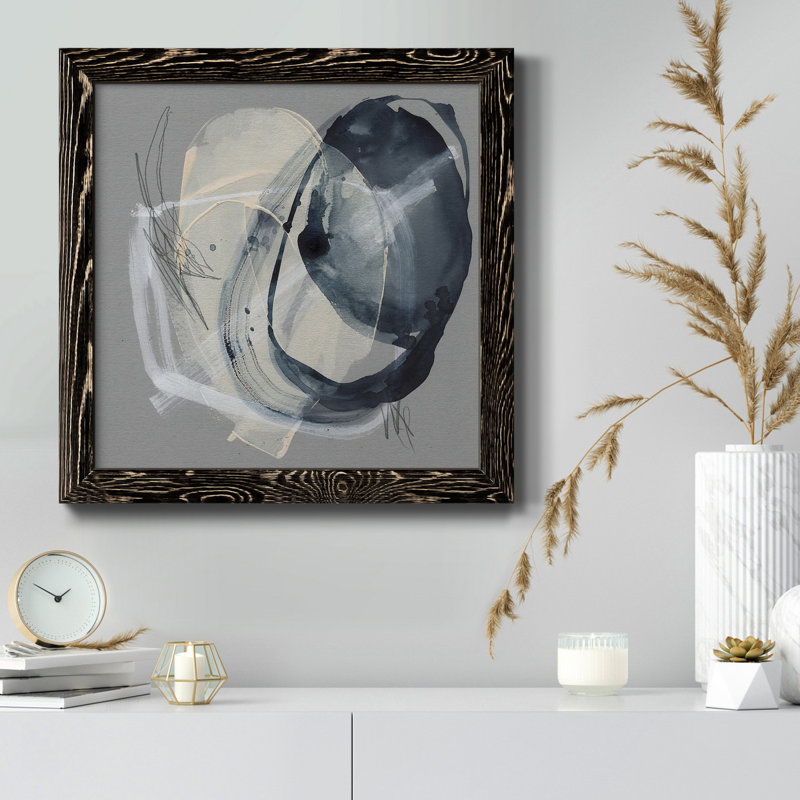 Tandem Loops II - Toile encadrée de qualité supérieure - prête à être accrochée, Cadre noir, H 31,5 po x l 31,5 po x P 1,5 po