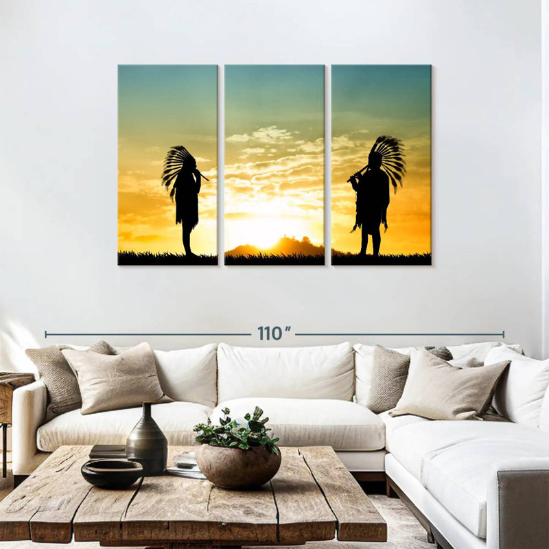 Lelar Native American Couple, 48" H x 74" W