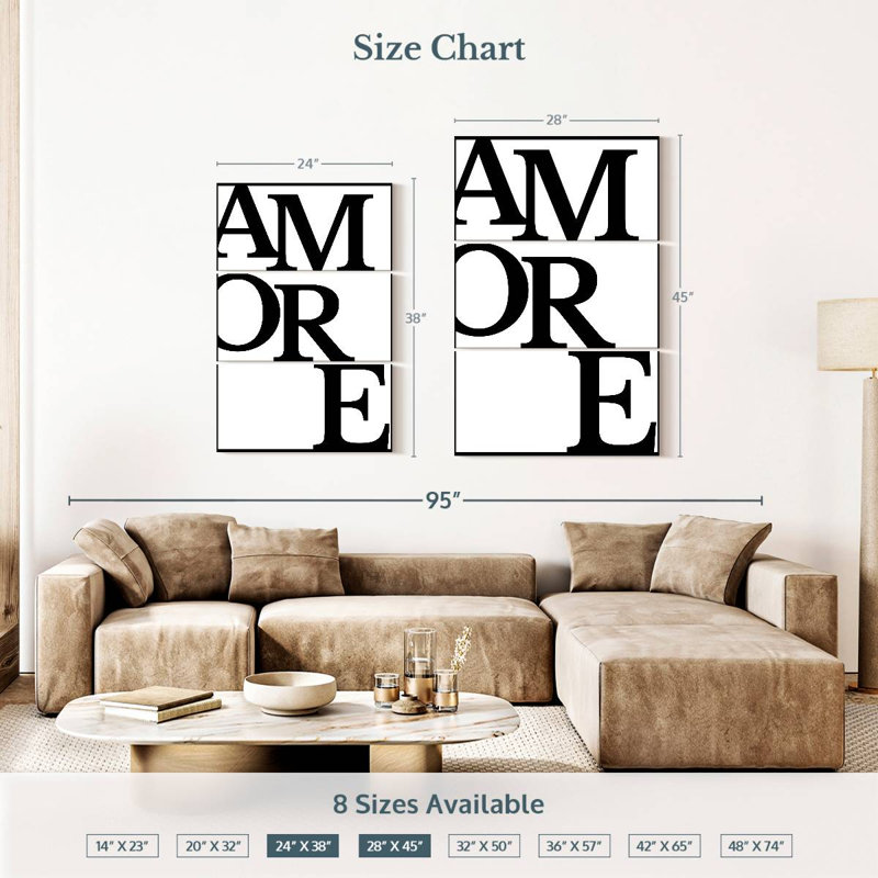 Tergel Amore Typography, 38" H x 24" W