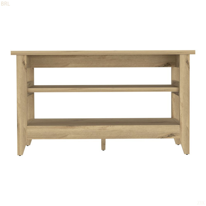 Banc de rangement rectangulaire à 2 tablettes
