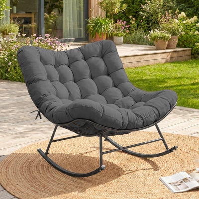Arusha Antilles Oversized 39" Outdoor Rocking Chair with Cushion
