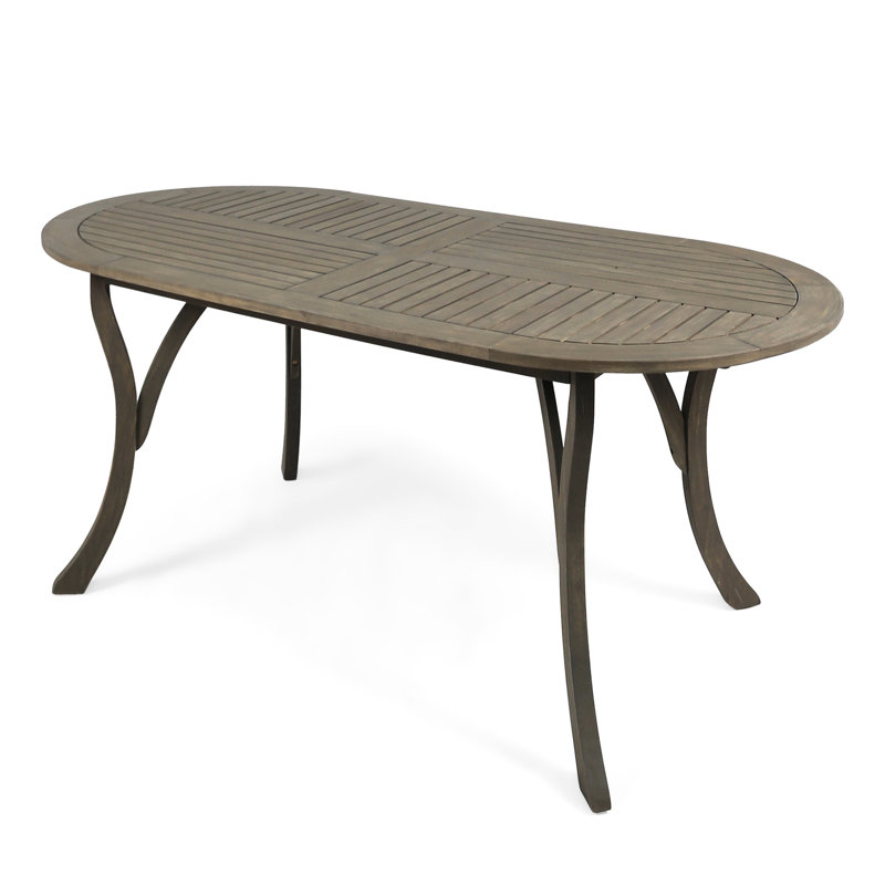 70" Wood Patio Table For Eating - Graceful Gray Design Dining Attractive Space