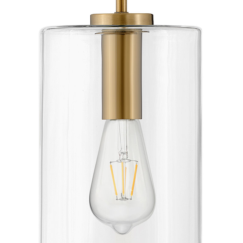 Luminaire suspendu cylindrique à 1 lumière Keaz, Or