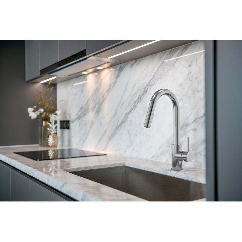 Olympia Faucets I2V Pull Down Kitchen Faucet, Polished Chrome