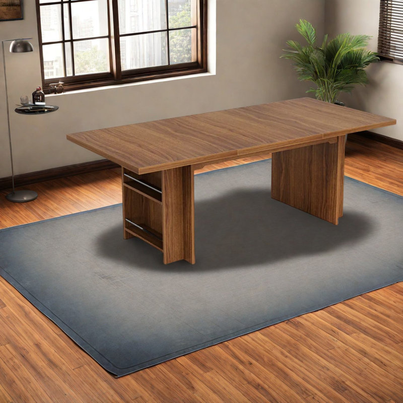 Table de salle à manger robuste en bois rustique, style maison de campagne spacieuse