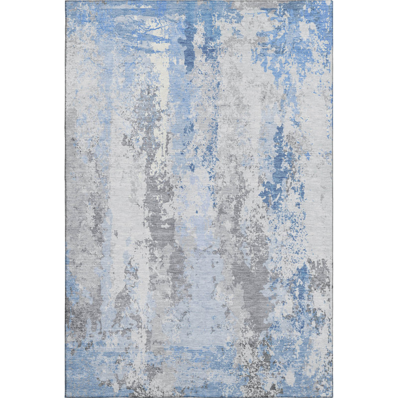 Tapis abstrait lavable à la machine de qualité supérieure Mayfield AMF1848, Rectangle 10 pi x 14 pi