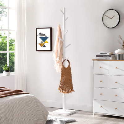 Trikomou Solid Wood 8-Hook Freestanding Coat Rack