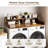 Wooden Washer Dryer Countertop 54 Inch with 2 Tier Shelf, Non Slip Mat and Safety Guard Rails for Laundry Room Storage Organization-3702437