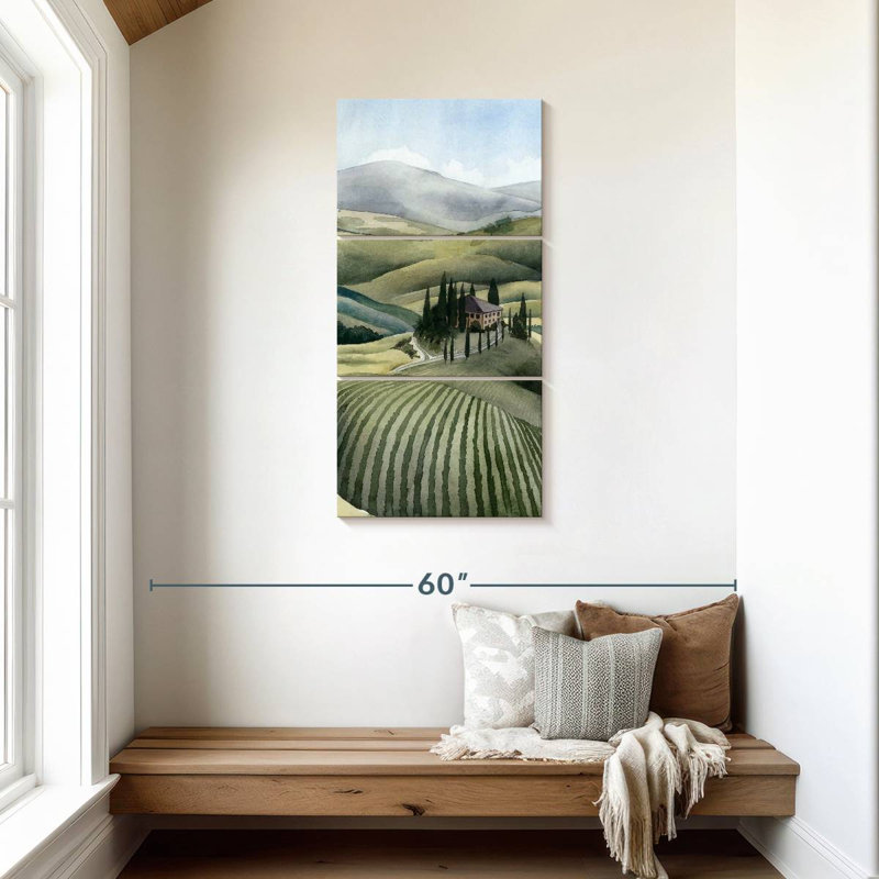 Aquarelle Toscane III, H 44 po x l 21 po