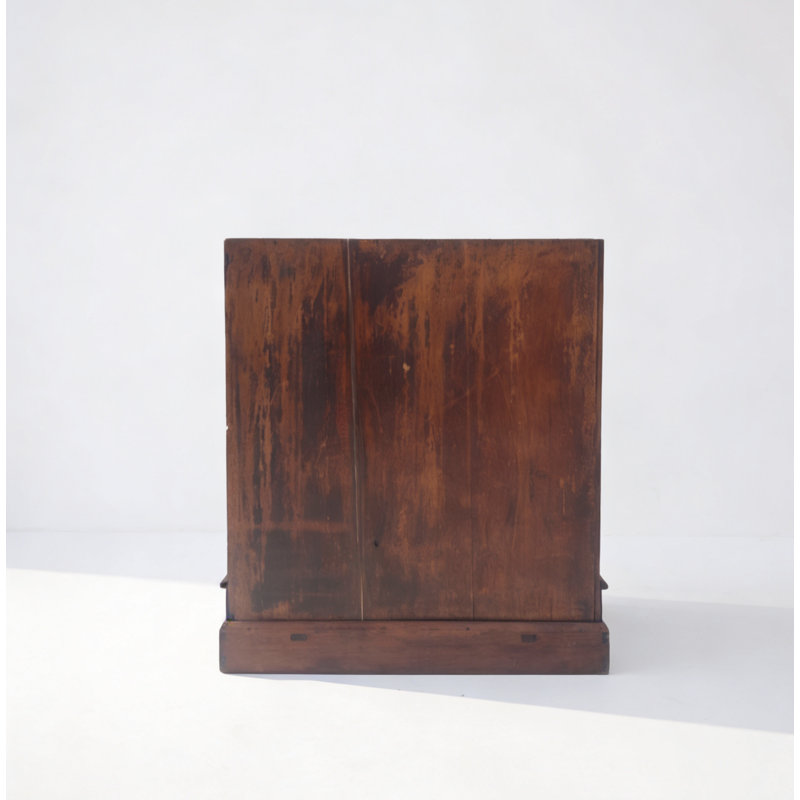 Antique Square Corner Elm Storage Cabinet