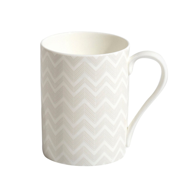 Missoni Mug Cup ZIG ZAG In Luxury Box White Diam. 2.5", H 3.3", Cap. 12.5 Oz