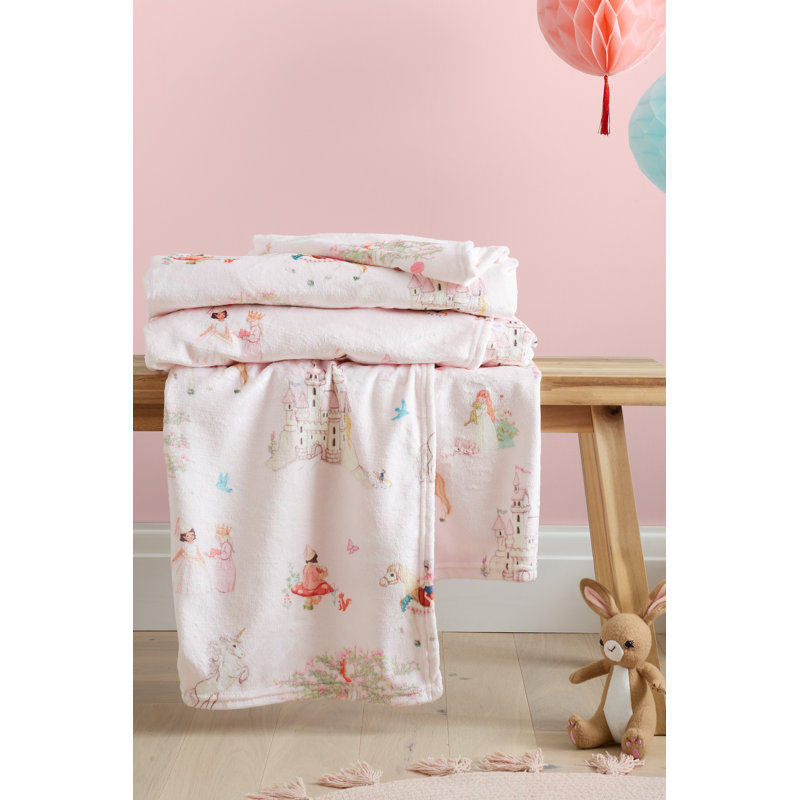 Cosy Fleece Blanket Throw, Pink, Fairytale
