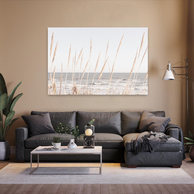 Art contemporain, paysage côtier abstrait, H 60 po x l 40 po