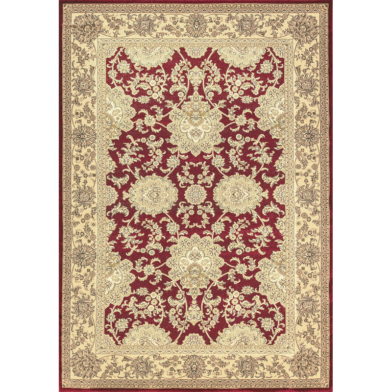 Tapis décoratif rouge d’Orient, Rectangle 2 pi x 3 pi 6 po