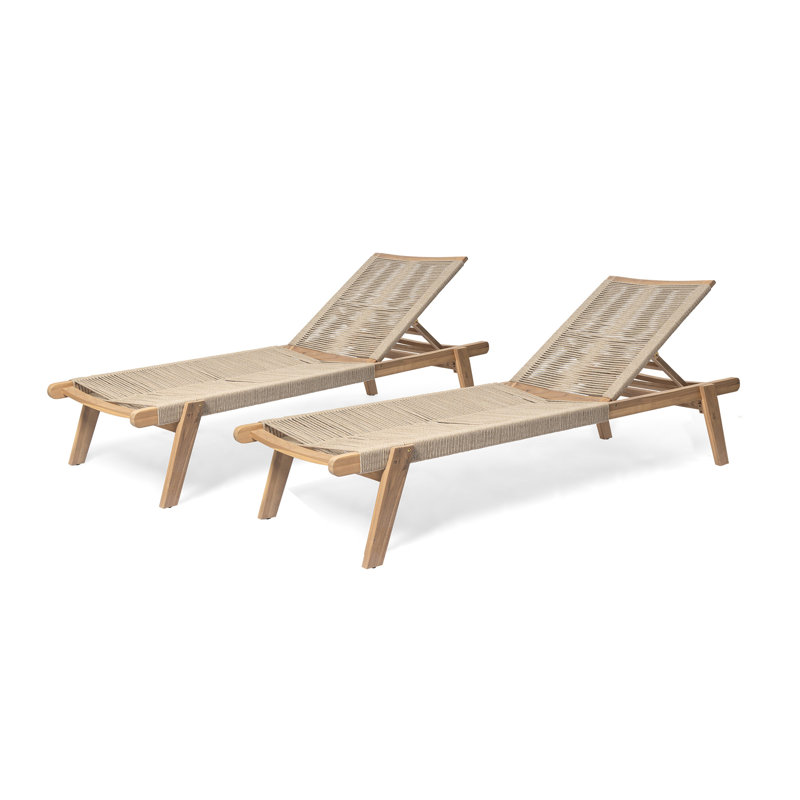 Chaise longue d'extérieur en corde Catania (ensemble de 2)