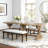 Reclaimed Pine Wood Table with Trestle Base-603492961