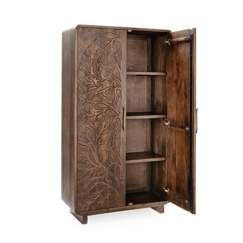 Albero Solid Wood Accent Cabinet, Kona Brown