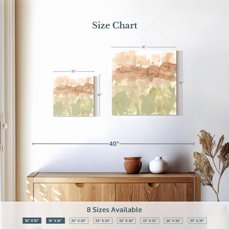 Avery Dusty Blush And Olive II, 10" H x 10" W